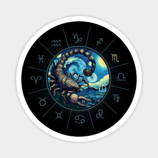 ZODIAC Scorpio - Astrological SCORPIO - SCORPIO - ZODIAC sign - Van Gogh style - 6 Magnet
